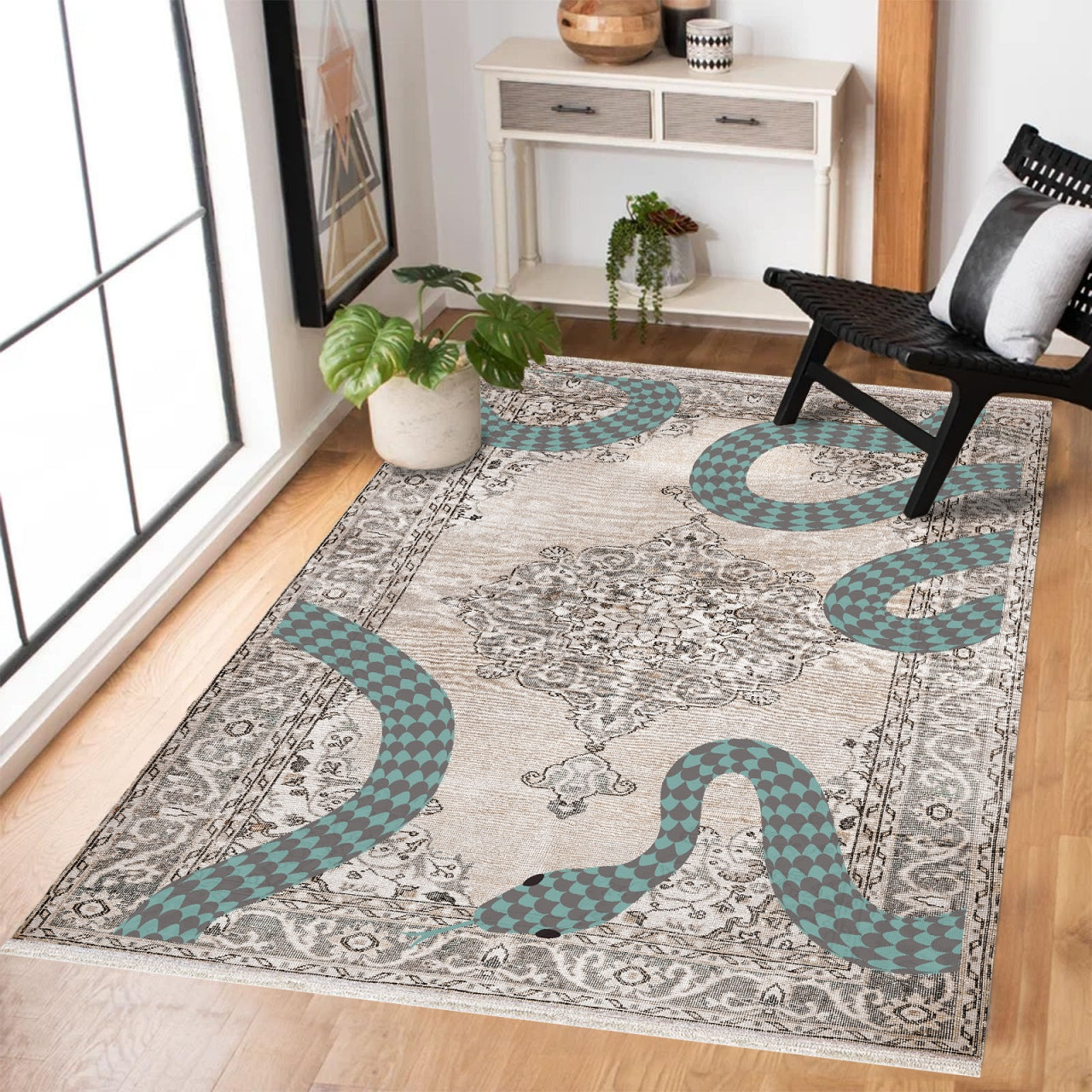 MİSTİK SERPENT Yıkanabilir Kaymaz Tabanlı Halı