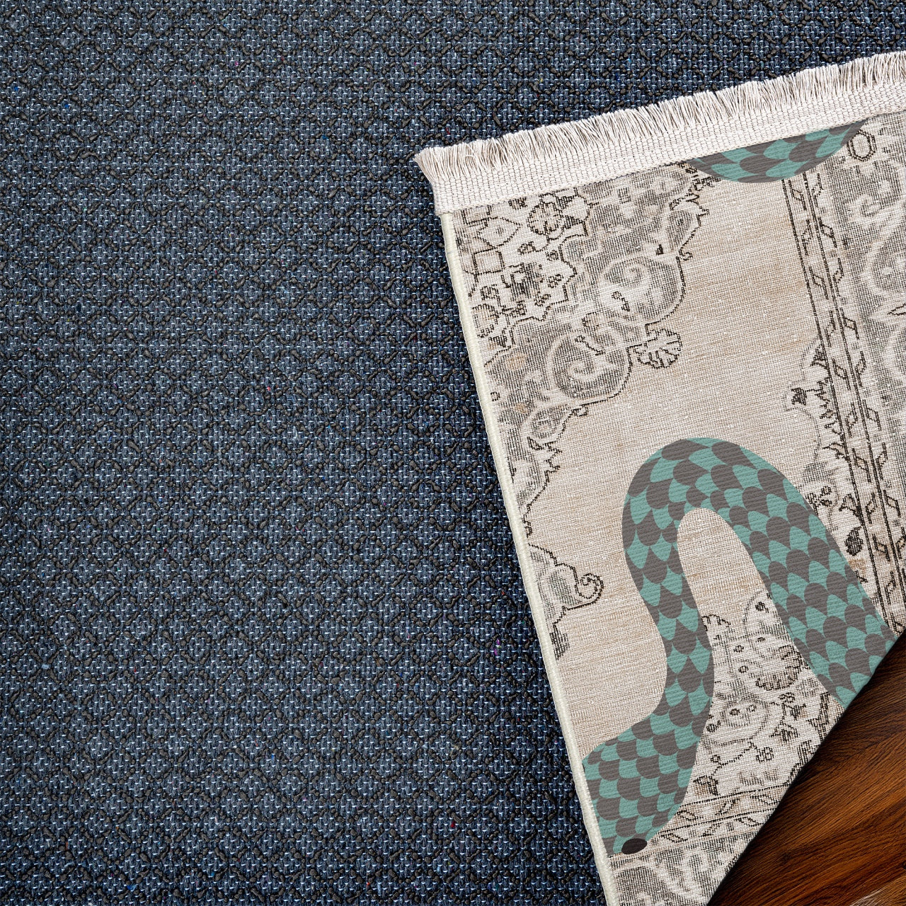 MİSTİK SERPENT Yıkanabilir Kaymaz Tabanlı Halı