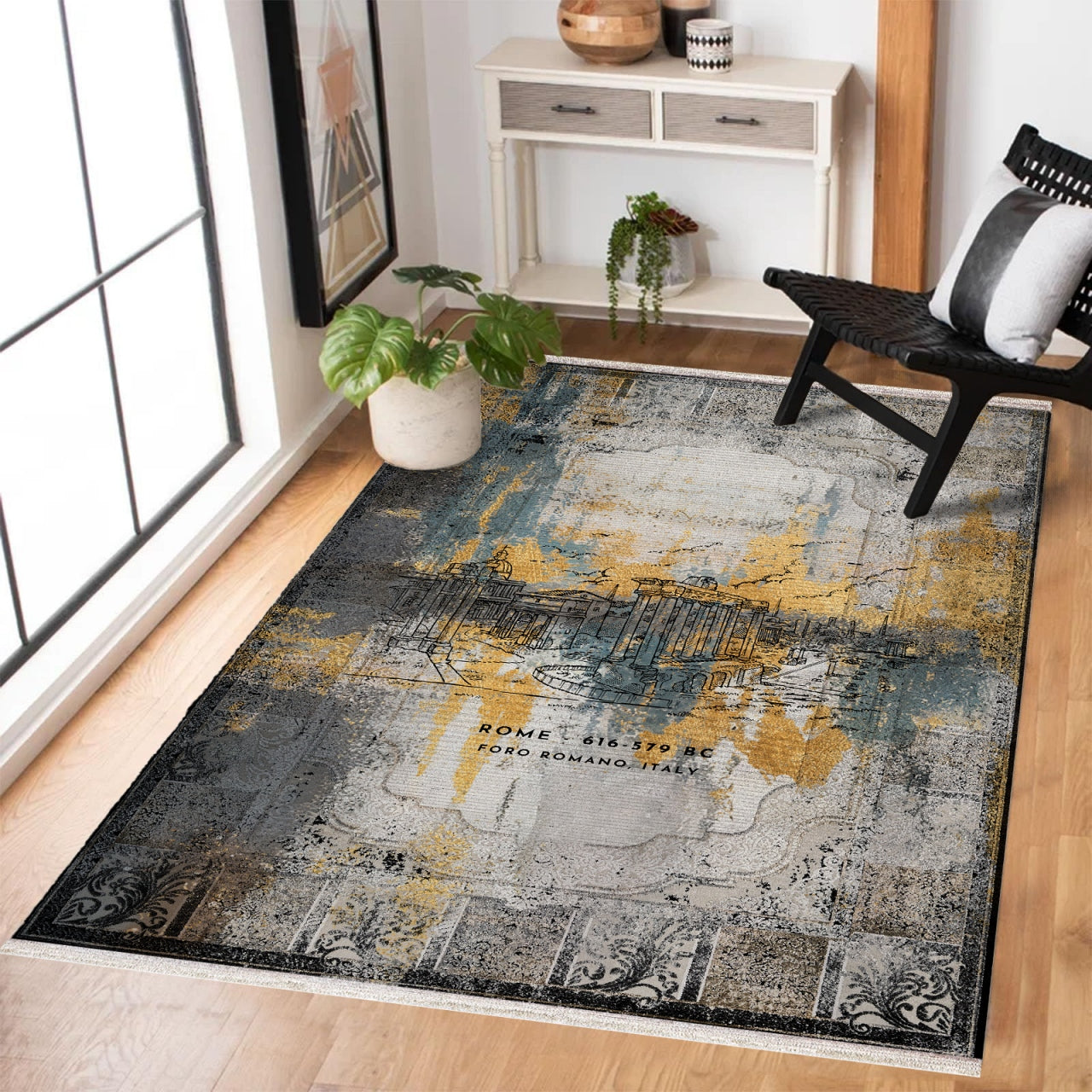 Foro Romano Kaymaz Tabanlı Yıkanabilir Halı