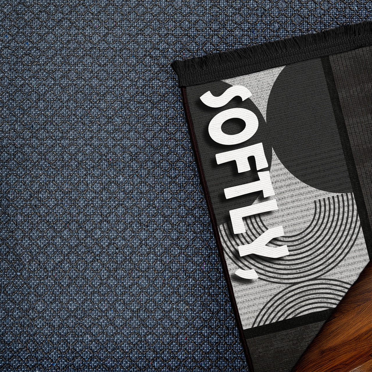 Tread Softly Dream Big Kaymaz Tabanlı Yıkanabilir Halı