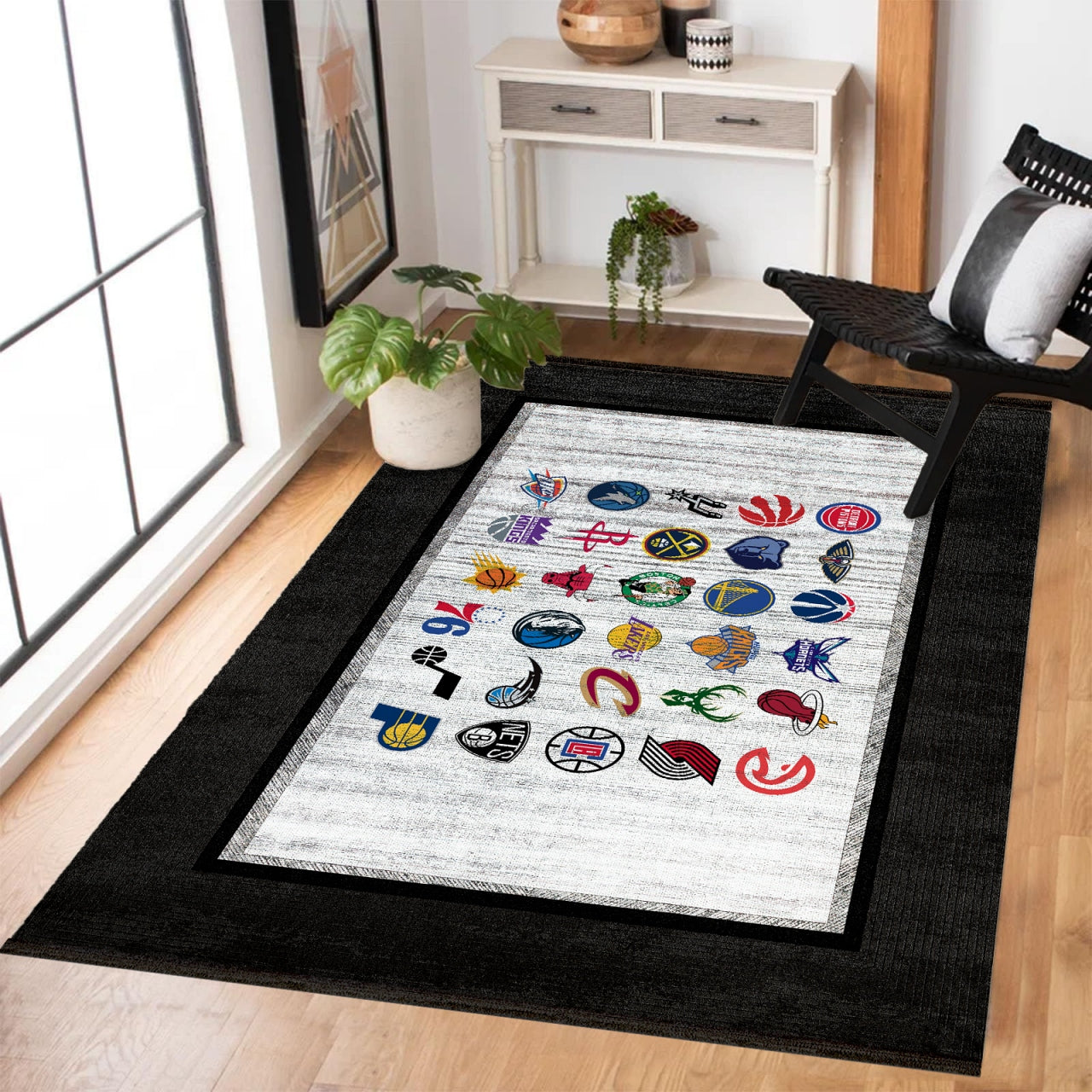 NBA Takımları Kaymaz Tabanlı Yıkanabilir Halı