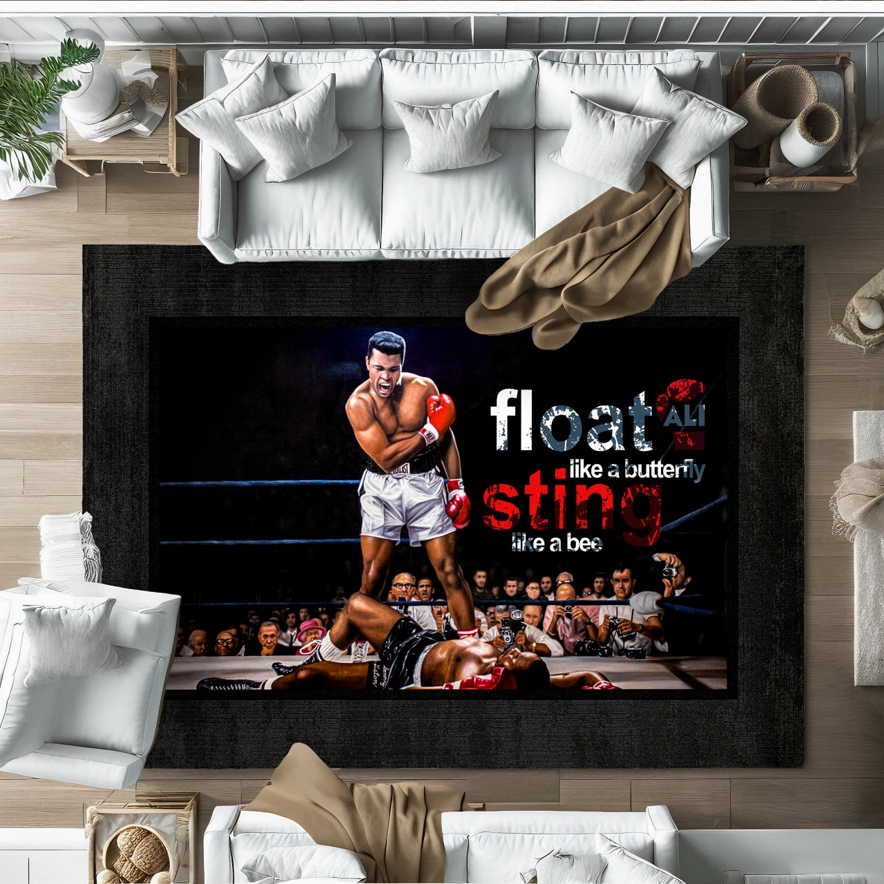 Boks Detaylı Kaymaz Tabanlı Yıkanabilir Halı