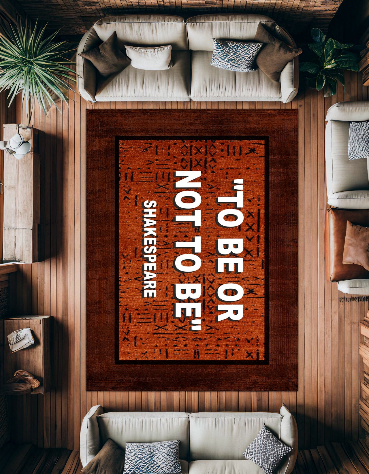 To Be Or Not To Be Kaymaz Tabanlı Yıkanabilir Halı