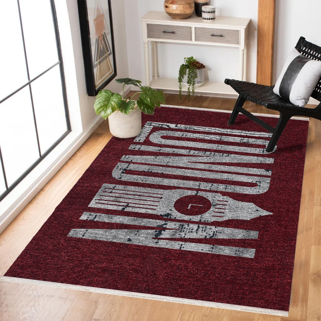 Londra Big Ben Kaymaz Tabanlı Yıkanabilir Halı