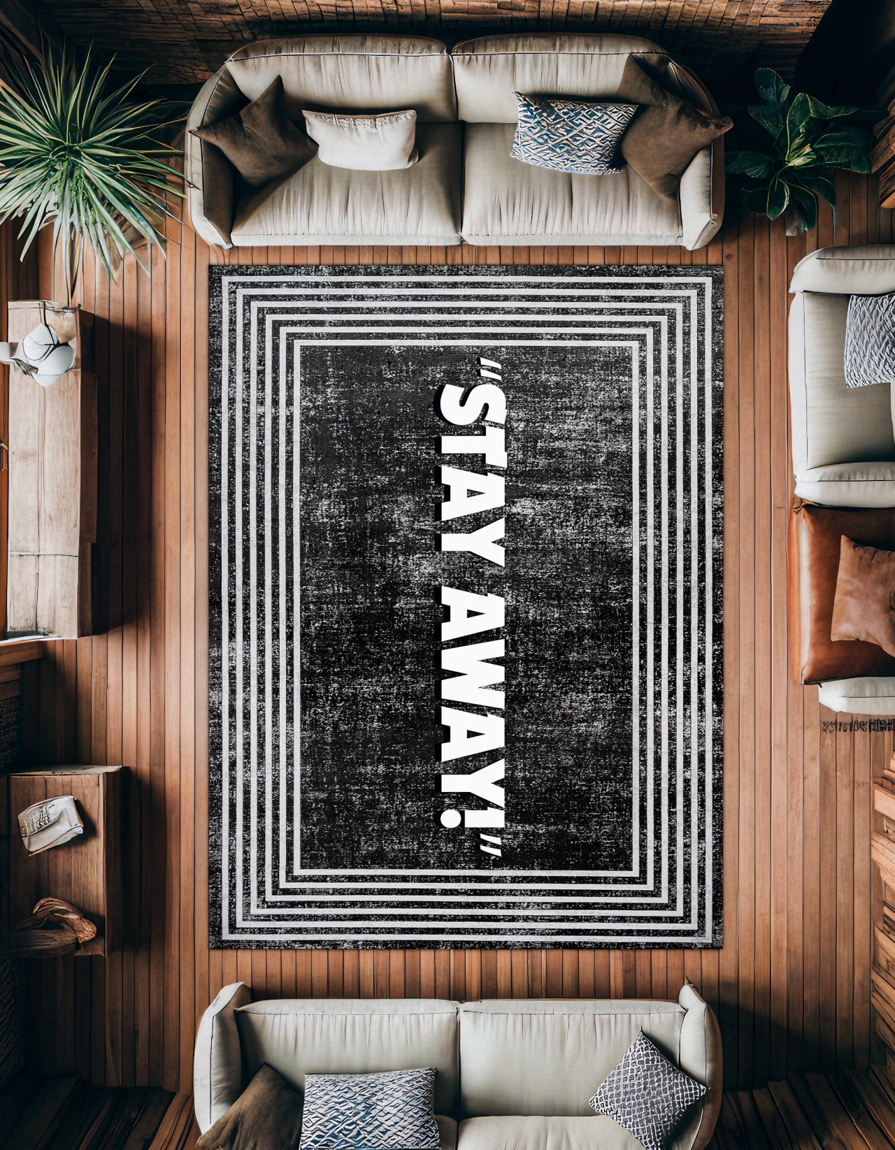 Stay Away Kaymaz Tabanlı Yıkanabilir Halı