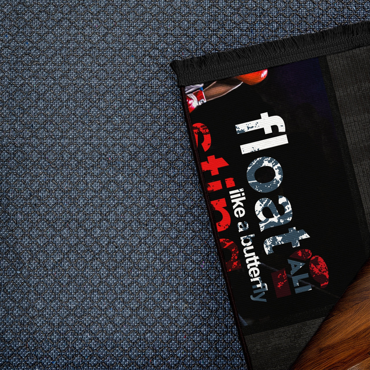 Boks Detaylı Kaymaz Tabanlı Yıkanabilir Halı