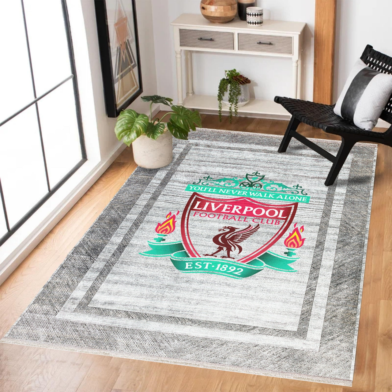 LIVERPOOL FC Eskitme Detaylı Yıkanabilir Kaymaz Tabanlı Halı