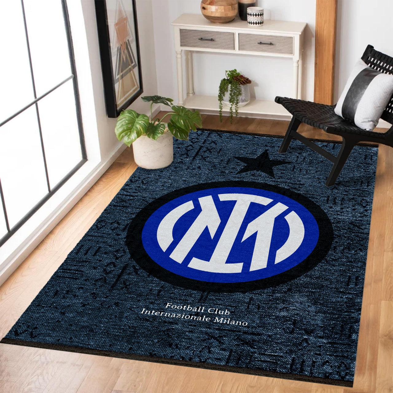 INTER MILAN Yıkanabilir Kaymaz Tabanlı Halı