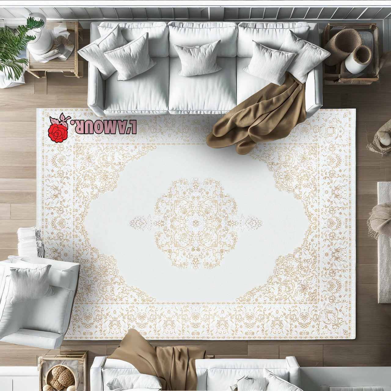 L'amour Kaymaz Tabanlı Yıkanabilir Halı