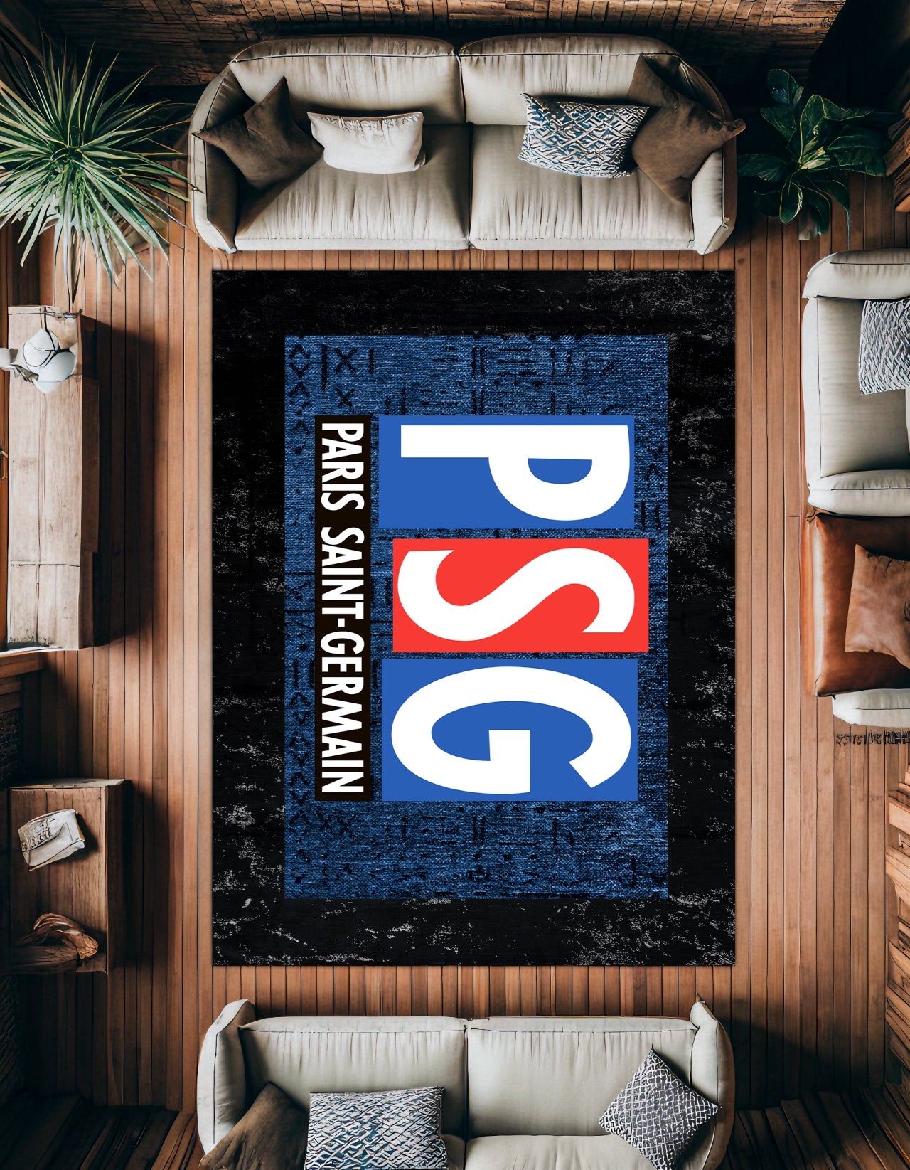 PARIS SAINT GERMAIN Yıkanabilir Kaymaz Tabanlı Halı