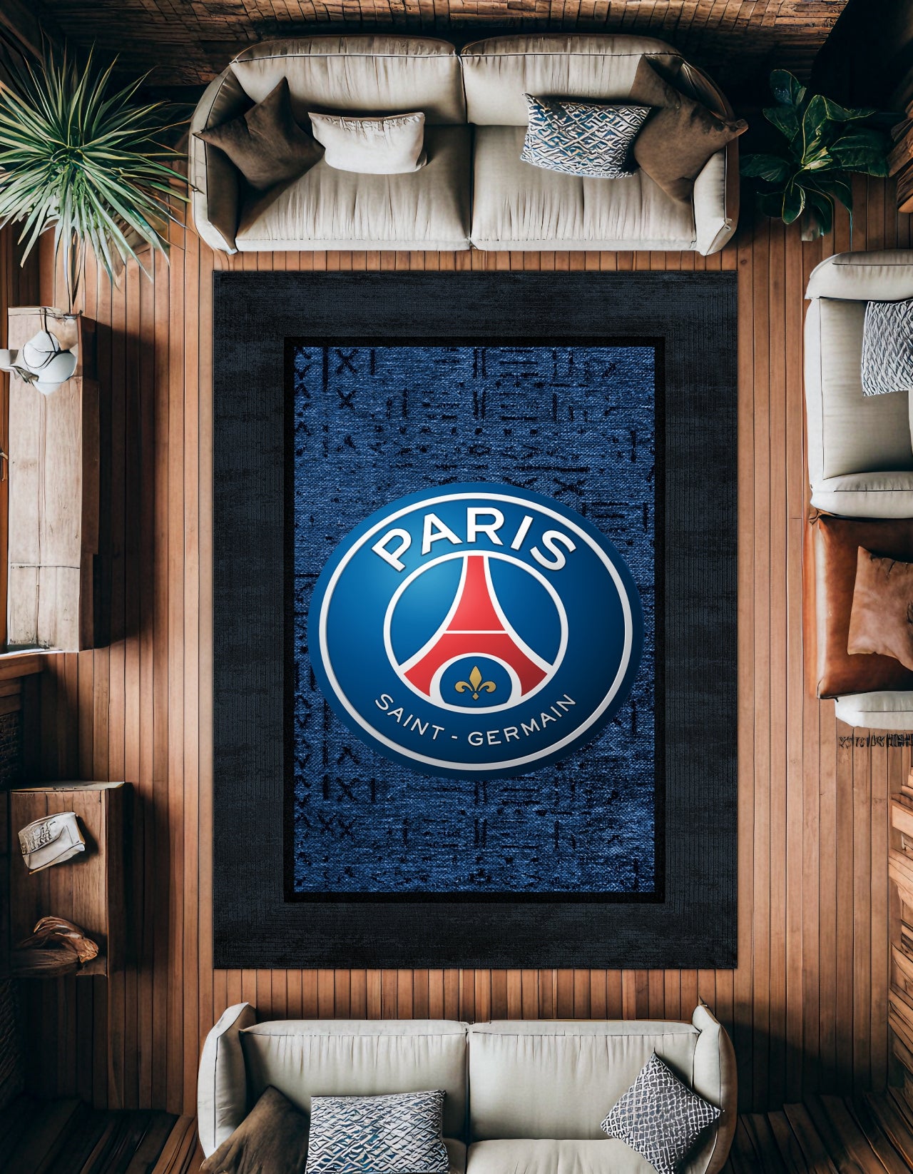 PARİS SAINT GERMAIN Yıkanabilir Kaymaz Tabanlı Halı