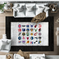 NBA Takımları Kaymaz Tabanlı Yıkanabilir Halı