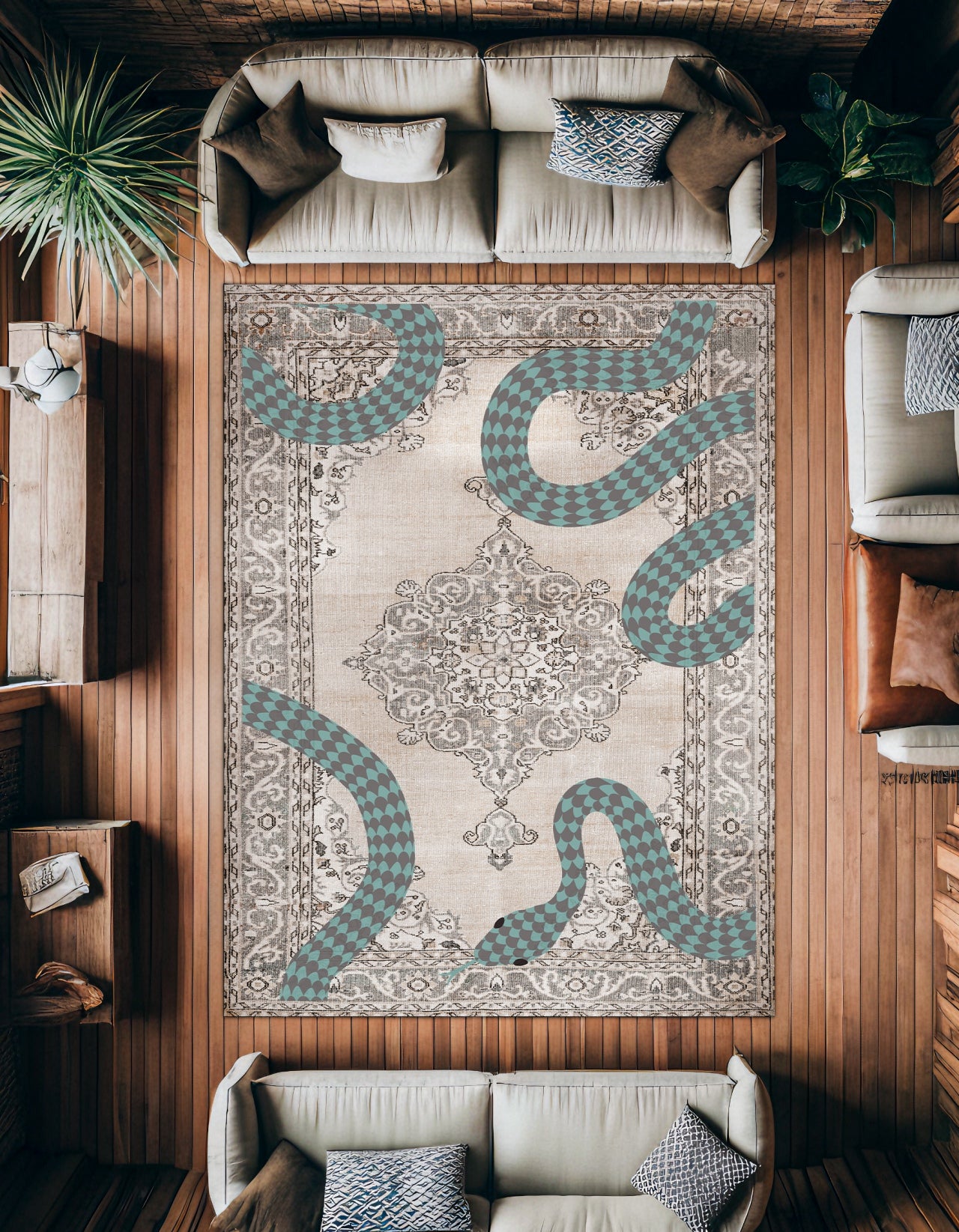 MİSTİK SERPENT Yıkanabilir Kaymaz Tabanlı Halı