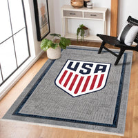 USA Futbol Temalı Yıkanabilir Kaymaz Tabanlı Halı
