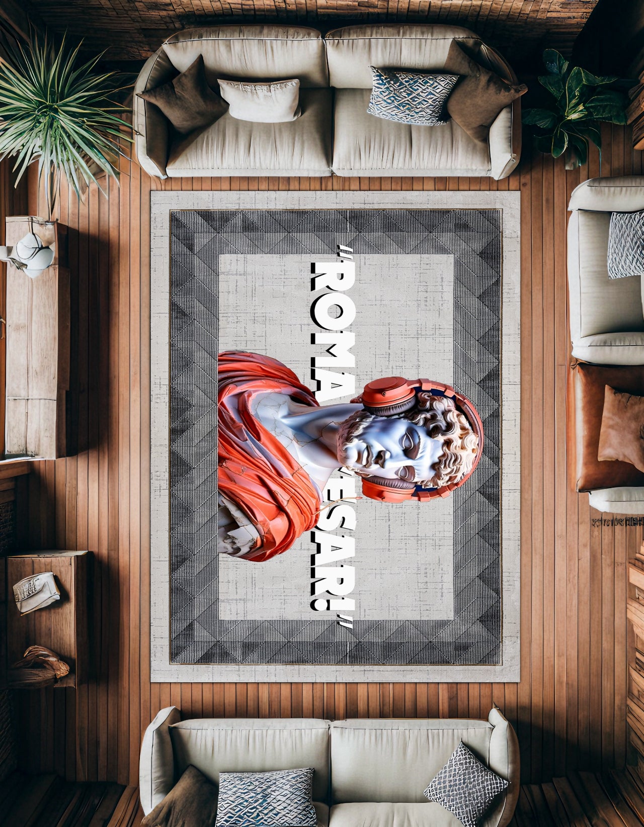 Roma Caesar Kaymaz Tabanlı Yıkanabilir Halı